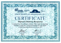 White Nights of Hepatology 2017 Certificate